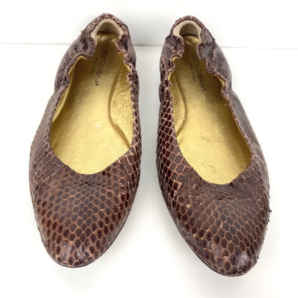Dolce & Gabbana Python Leather Ballet Flats - Picture 3 of 8
